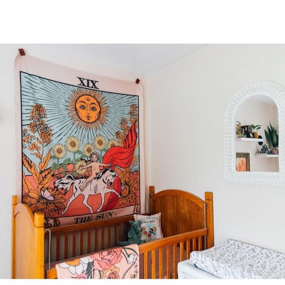 Vintage, BoHo Tapestry- The Sun, The Moon & Stars - Picture 2 of 7